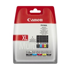CANON PGI-550XL/CLI-551 Cyan, Magenta, Yellow & Black Ink Cartridges